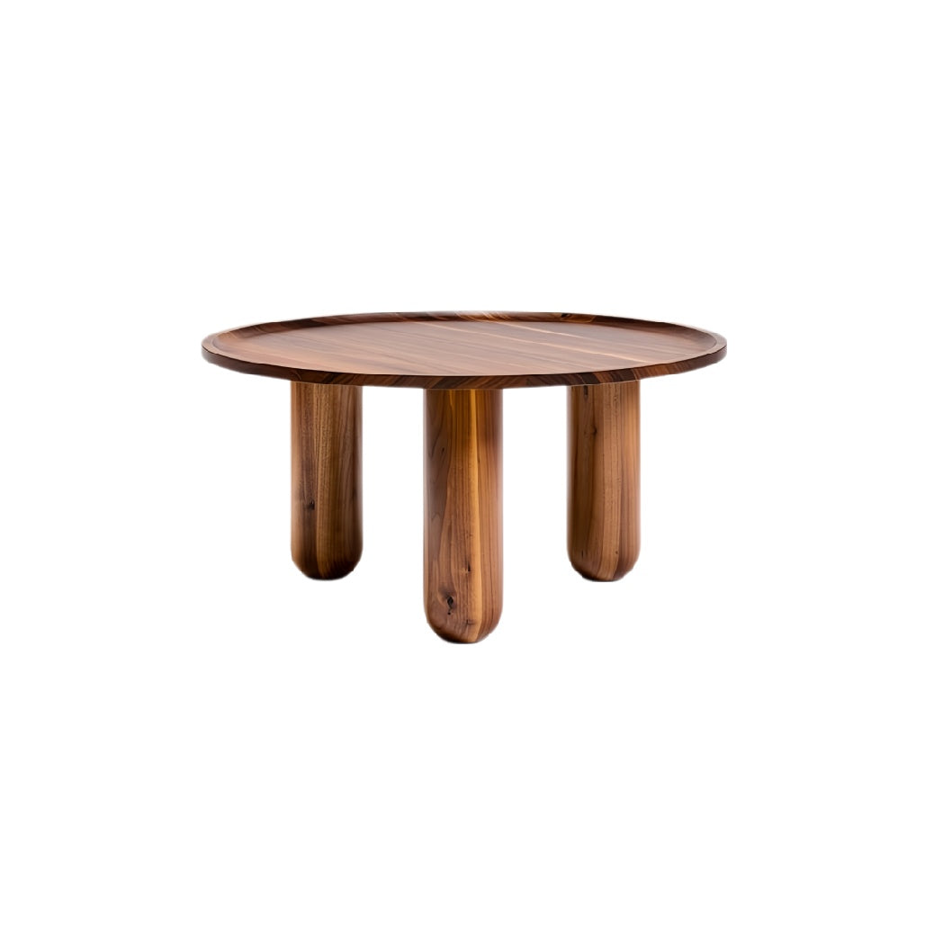 **Technische Titel in het Nederlands:** "Eikenhouten ronde salontafel met afgeronde poten"